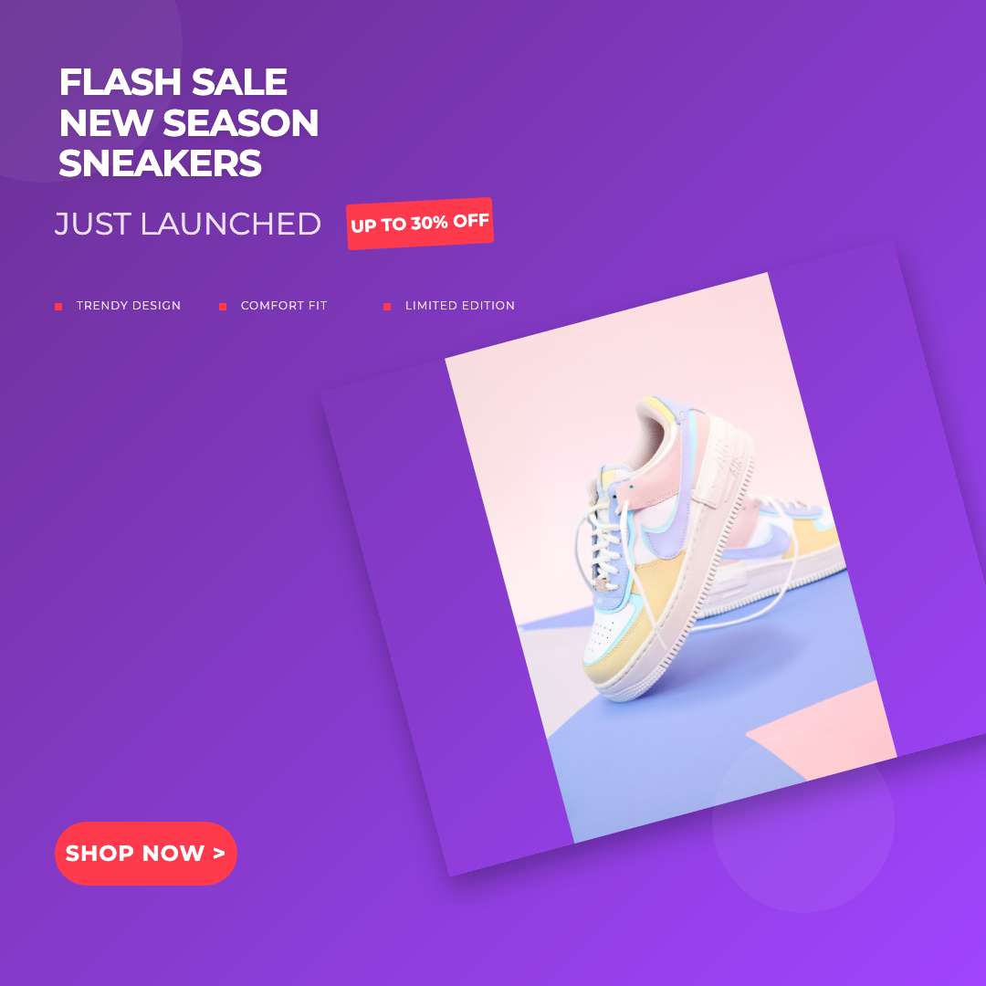 sneaker-promo-template - Professional ecommerce template for customization and automation